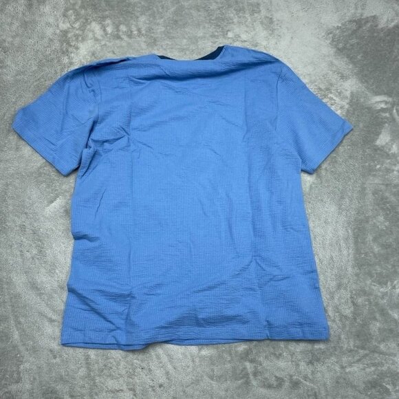 Scotch & Soda Mens Blue Textured T-Shirt Medium 97% Cotton Stretch Ribbed a0271 - Picture 7 of 8